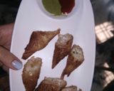 A picture of step 8 of Dahi ke shole.