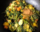 A picture of step 3 of Lau Shak Chorchori.