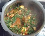 A picture of step 5 of Palak Gosht.
