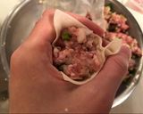A picture of step 3 of Chinese steamed meat dumplings (Shumai).