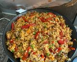 A picture of step 6 of Vegetarian paella.