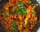 A picture of step 5 of Bhogi Chi Bhaji.
