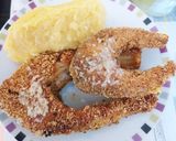 Pas rețetă Pește prăjit 🐟 în crustă de mălai cu mămăliguță și usturoi 🧄 3 fotografie