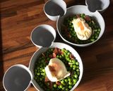 Foto del paso 5 de la receta Guisantes con jamón y huevo poché