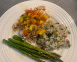 A picture of step 5 of Mango Salsa Salmon.