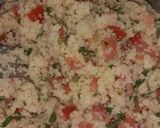 A picture of step 4 of Koftas with Tabbouleh.