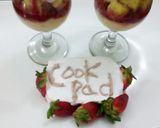A picture of step 8 of Fruit custard trifal.