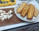 Foto del paso 1 de la receta: Patacones con carnes ahumadas, queso de cabra y brochetas de vegetales