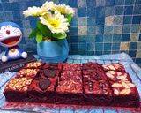 Foto langkah ke 10 dari resep BROWNIES RED VELVET ♥.