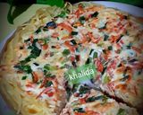 A picture of step 6 of Spaghetti pasta quiche.