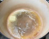 A picture of step 1 of French onion pasta salad.