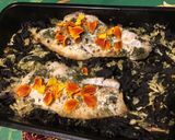 Une image de l'étape 5 de Filets de dorade aux trompettes de la mort et courgettes.