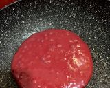 A picture of step 3 of Red velvet pancakes w/ fried plantains 😃.