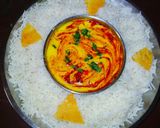 A picture of step 6 of Boondi kadhi.