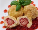 Túrógombóc epres, bazsalikomos töltelékkel recept fázis 7 fotója