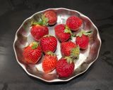 A picture of step 1 of Strawberry Lassi 🍓.