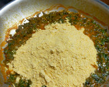 A picture of step 2 of Amaranth Subzi with Maize Flour.