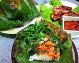 Foto langkah ke 5 dari resep Nasi Bakar Ayam Suwir Kemangi Sederhana.