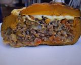 Foto del paso 5 de la receta: Zapallo kabutia relleno de carne y queso