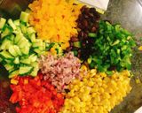 A picture of step 1 of Black Bean & Chickpea Salad.