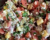 A picture of step 6 of Watermelon salsa.