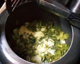 A picture of step 1 of Shalgam saag with makki di roti.