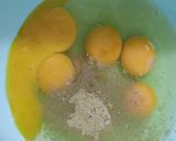 A picture of step 3 of Bitter gourd with egg.