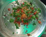 A picture of step 2 of Masala papad.