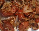A picture of step 10 of Rice, Roasted Tomatoes, and Sausage, with Preserved Lemon Brine.