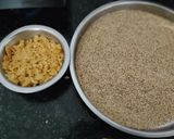 A picture of step 1 of Til and Peanut chikki.