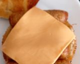 A picture of step 4 of #Breakfast#Brunch#LunchMy Sausage Onion & Cheese Slice Bagel.