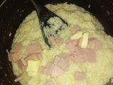 Risotto de pollo con paleta y queso 😋