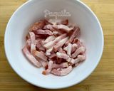 Foto del paso 10 de la receta: Pizza 🍕 con base de Espelta Integral mitad bacon-mitad calabacín con huevos de codorniz 🍳