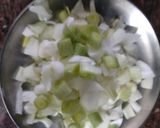 A picture of step 2 of Spring onion and boondi ki sabji.