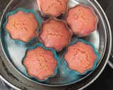 A picture of step 4 of Sooji Dhokla with icing.