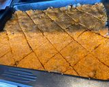 A picture of step 8 of Butternut squash/pumpkin baked Kibbeh - Lebanese meatless kibbeh (step by step photos).