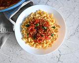 Une image de l'étape 5 de Pâtes bolognaises aux lentilles (vegan).