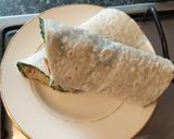 A picture of step 3 of Bacon, Spinach & Hash Brown Wrap.