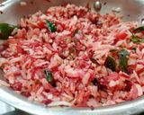 A picture of step 3 of Beetroot Poha.