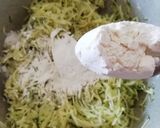 A picture of step 3 of Potato and Zucchini Fritter Nests.
