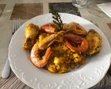 Foto del paso 8 de la receta: Arroz con pollo y gambas al aroma de tomillo