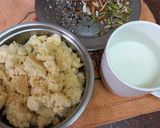A picture of step 1 of Pink Mawa Burfi.
