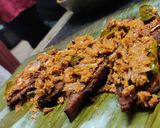 A picture of step 11 of Fish Pollichathu.