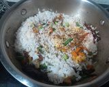A picture of step 3 of Kerala style pulav.