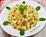 Hình bước làm 3 của món Cơm Chiên Tôm+Đậu Hủ Cá+Trứng