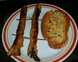 A picture of step 13 of Asparagus wrapped in Meat (Japanese style).