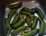 A picture of step 1 of Salt boiled green bananas for breakfast.