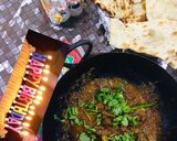 A picture of step 6 of Dhaba mutton karhai.