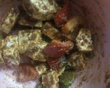 A picture of step 4 of Jhatapat paneer skewer.