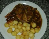 Foto del paso 5 de la receta: Entrecot relleno con salsa al champiñones y guarnición papas noissetes, Cocinero: Andrés Quevedo.